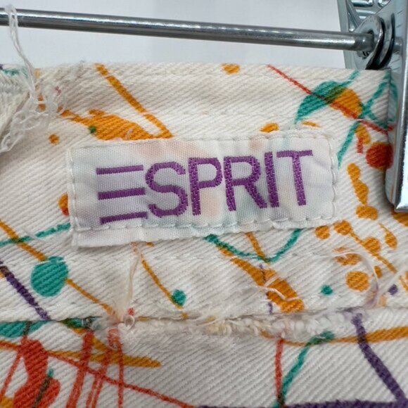 Vintage Esprit Sport 80s 90s Splatter Paint Pants High Waist Tapered Leg 7/8 - Picture 7 of 12